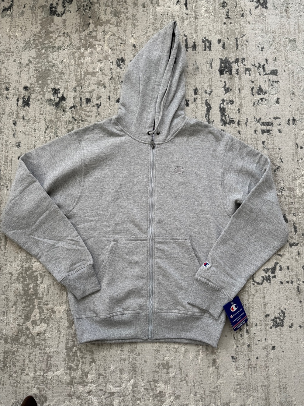 NWT Mens/Unisex Champion Gray Zip Up Hoodie S